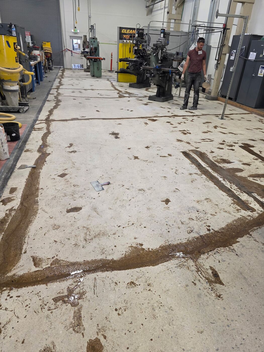 Our crew working on a facility floor installation